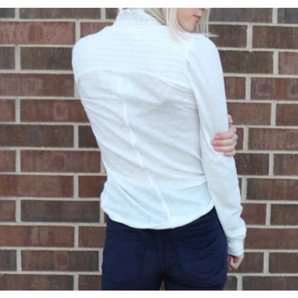 We The Free Free People Mock Neck Caroline Ruched Jersey Top, Size XS - Picture 2 of 7